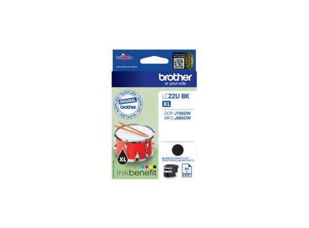 Blekk BROTHER LC22UBK sort for DCPJ785DW 