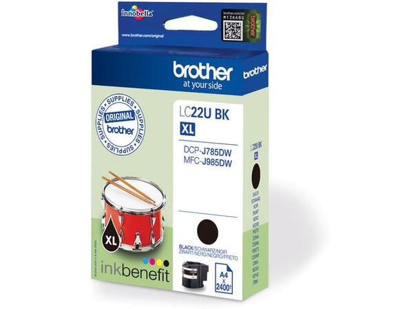 Blekk BROTHER LC22UBK sort for DCPJ785DW 
