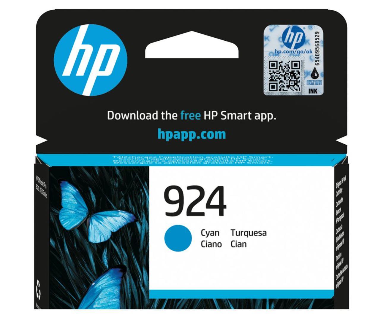 9443749 HP 4K0U3NE#CE1 Blekk HP 924 Cyan Blekk | HP | Farge | Bl&#229;