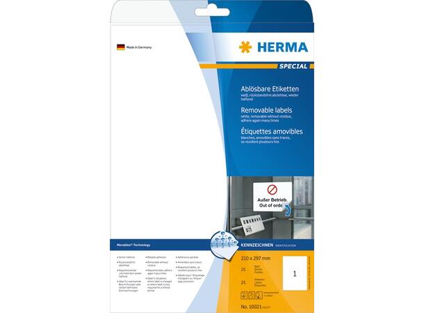 Etikett HERMA Movables A4 210x148mm (25) 