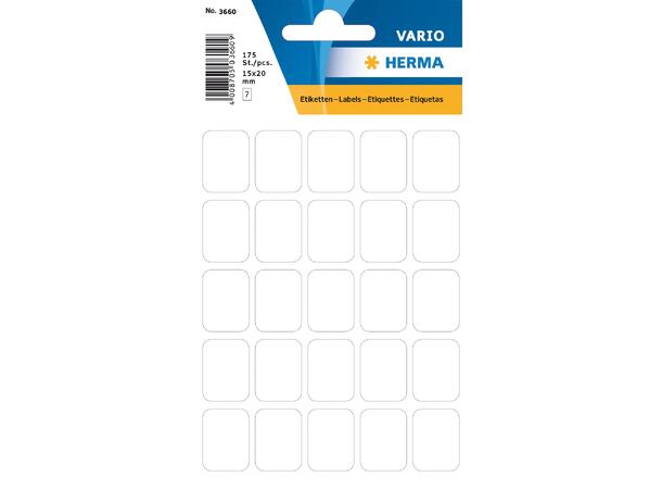 Etikett HERMA manuell 15x20mm hvit (175) 