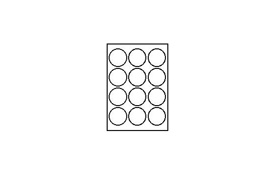 9443739  8810120060 Etkett laser Labelmedia runde &#216;60 mm 12 etiketter pr ark |100 ark pr pakke