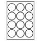 9443739 8810120060 Etkett laser Labelmedia runde &#216;60 mm 12 etiketter pr ark |100 ark pr pakke