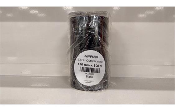 9424550 Armor T42392ZA Fargebånd termotransfer 110 mm x 300 m sort farge utside|wax/resin Armor|10stk