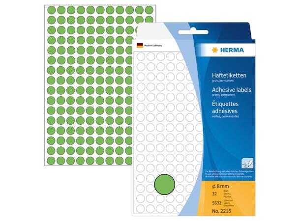 Herma Etikett grønn 8mm Rund etikett 