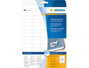 Herma Etiketter Movables 35,6 x16,9 (25) Avtagbare etiketter for laser og inkjet 