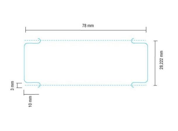 Hylleforkant termo 78x28mm Hvit (2400) Etikett uten lim | 40mm kjerne 