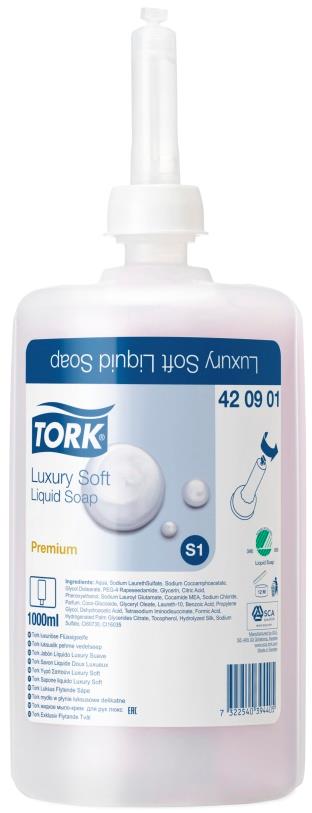 9432776 Tork 420901 H&#229;nds&#229;pe TORK Premium luksus S1 1L Flytende h&#229;nds&#229;pe fra Tork | 1 liter