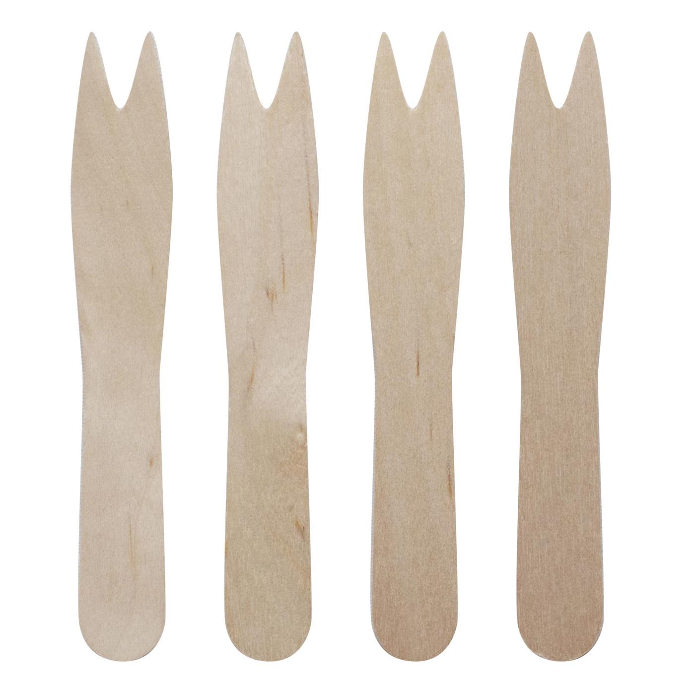 9433452  308N Liten gaffel i tre 95 mm &quot;Chip fork&quot; Gaffel  FSC sertifisert bj&#248;rk (1000 stk)