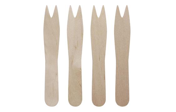 9433452  308N Liten gaffel i tre 95 mm &quot;Chip fork&quot; Gaffel  FSC sertifisert bj&#248;rk (1000 stk)