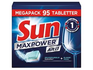Maskinoppvask SUN Alt i 1 MaxPower (95) Oppvasktabletter 