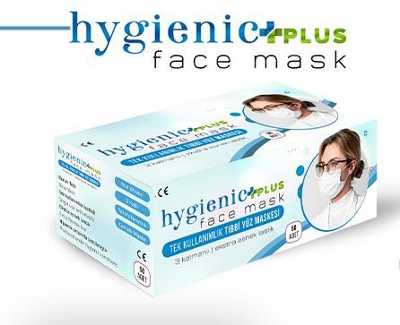9430958   Munnbind type IIR | Hygienic+, medisinsk 3-lags munnbind| 50 stk pr eske|blå/hvit
