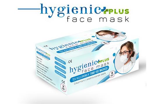 9430958   Munnbind type IIR | Hygienic+, medisinsk 3-lags munnbind| 50 stk pr eske|blå/hvit