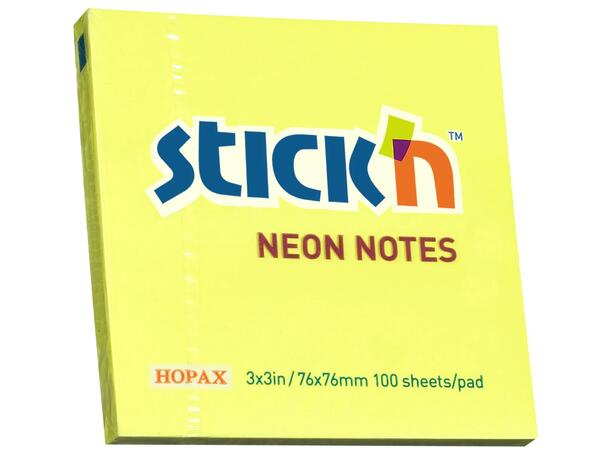 Notatblokk 76x76 neongul (12) Post-It 