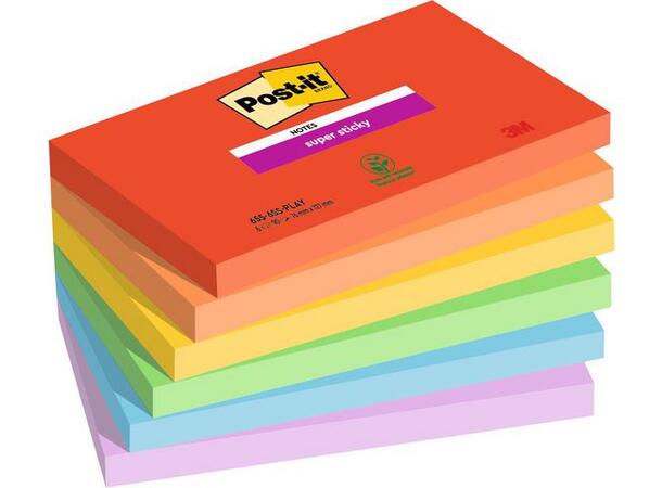 Notatblokk POST-IT SSN 76x127 Playful(6) 