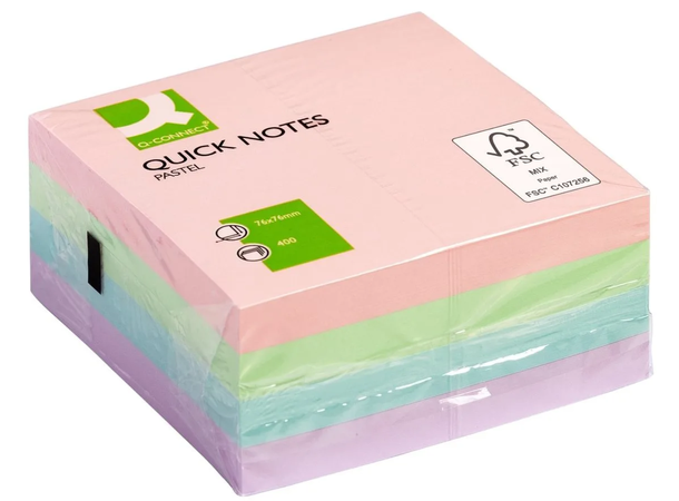 Notatkube Q-Connect 76x76mm pastell Sticky notes | Post-It 