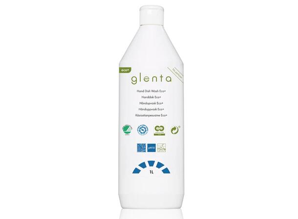 Oppvaskmiddel hånd GLENTA Eco+ 1L (12) Uparfymert 