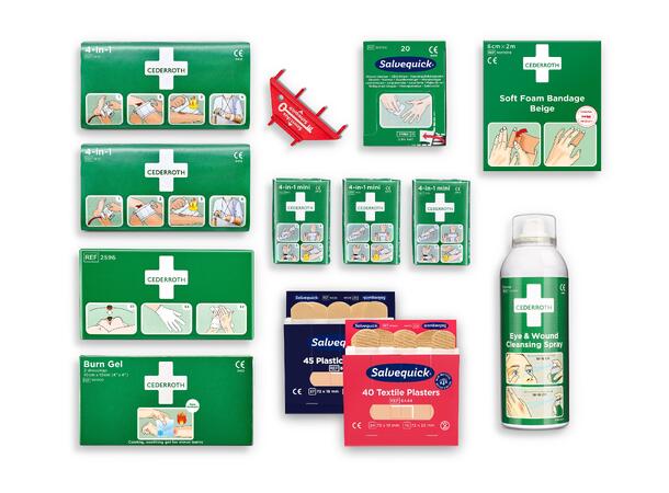 Refill førstehjelpsstasjon Cederroth Komplett refill til førstehjelpsstasjon 