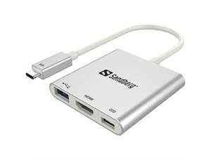 Sandberg USB-C Mini Dock HDMI+USB Hvit 