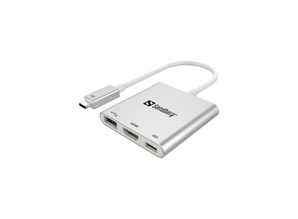 Sandberg USB-C Mini Dock HDMI+USB Hvit 