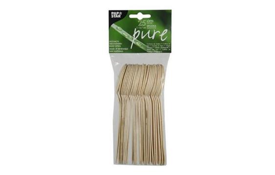 171028 Papstar 81191 Skje PURE tre 15,7cm (25) Engangsbestikk produsert av bj&#248;rk