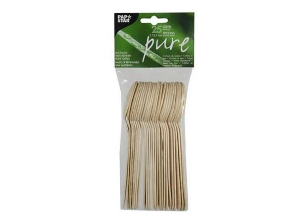 Skje PURE tre 15,7cm (25) Engangsbestikk produsert av bjørk 