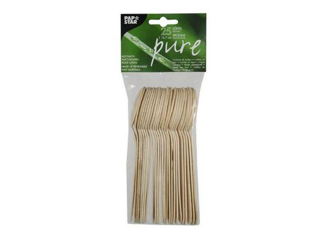 171028 Papstar 81191 Skje PURE tre 15,7cm (25) Engangsbestikk produsert av bj&#248;rk