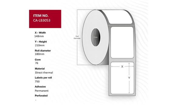 9445530 Capture  Termoetikett 148x210 mm kjerne 76mm (6) Permanent lim | 750 pr. rull