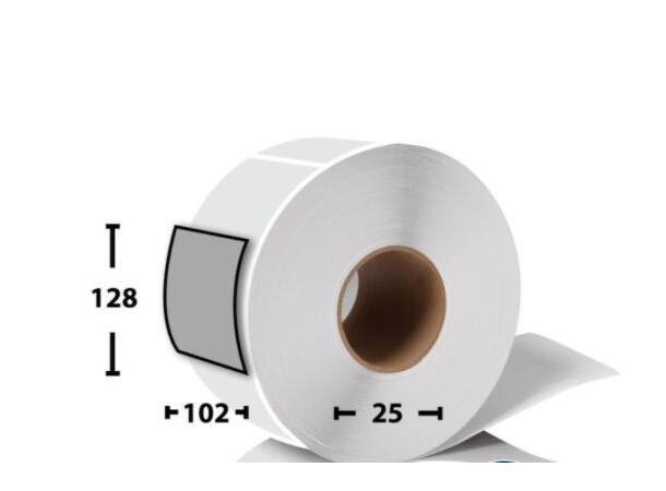 Termoetikett på rull 102 x 128 x 25mm 500 etiketter pr. rull 