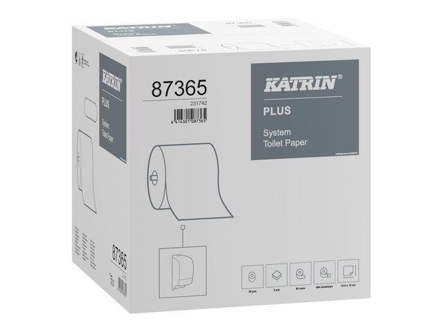 281660 Katrin 87365 | 761648 Toalettpapir KATRIN Plus System 85,5m 2-lag til dispenser KATRIN System