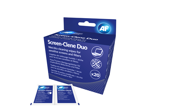 9430298  ASCR020 AF Skjermrens Screen-cleane duo (20stk) Våt- og tørrservietter
