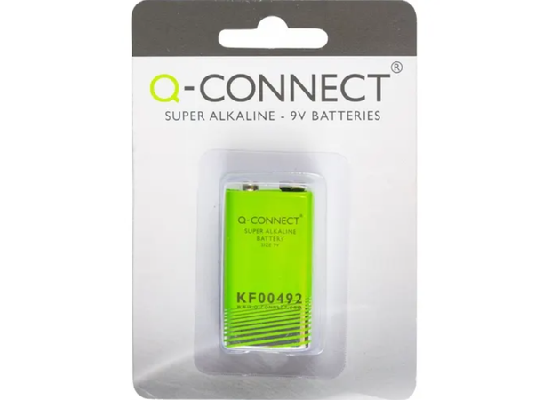 Batteri Q-Connect Alkalisk 9V 6LR61 