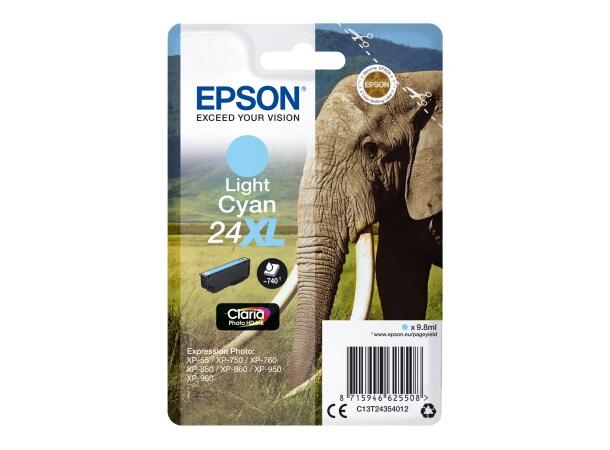 Blekk EPSON 24XL C13T24354022 lyseblå 