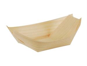 Demoskål PURE tre 8,5x5,5cm båt (50) Fingerfood skål laget av bjørk. 