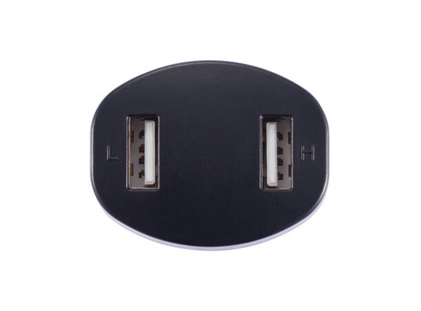 Dobbel USB-Lader til Bilen svart 