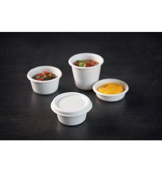 Dressingbeger DUNI bagasse 85ml (150) Bagasse beger til saus eller dressing