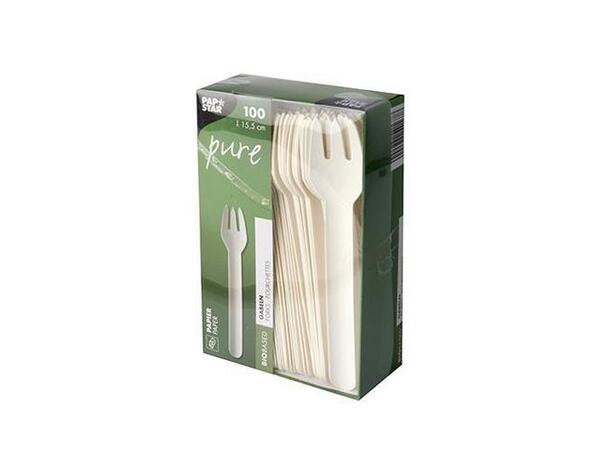 Gaffel PURE papp 15,5cm hvit (100) Gaffel | Engangs | Bestikk 