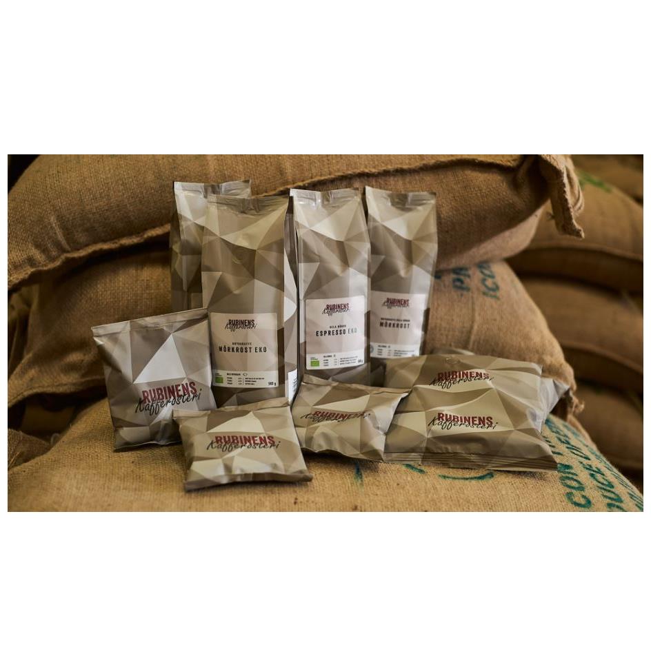 9443033  46103 Kaffe Rubinens Mellombrent 500 gr. kaffe filtermalt