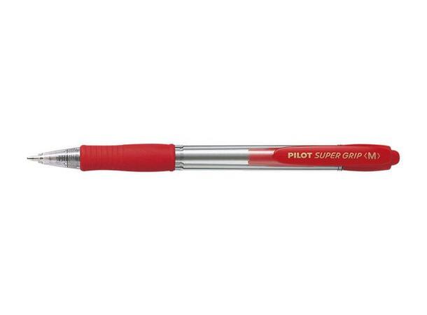 Kulepenn Pilot Supergrip medium rød Pilot kulepenn med oljebasert blekk 