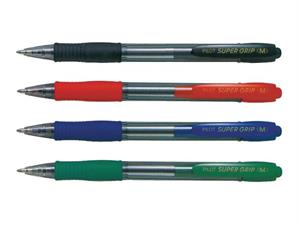 Kulepenn Pilot Supergrip medium sort Pilot kulepenn med oljebasert blekk 
