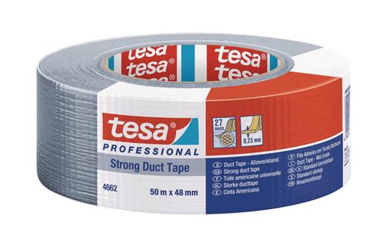 6542478 Tesa 04662-00086-02 Lerretstape TESA 48mmx50m sølv 