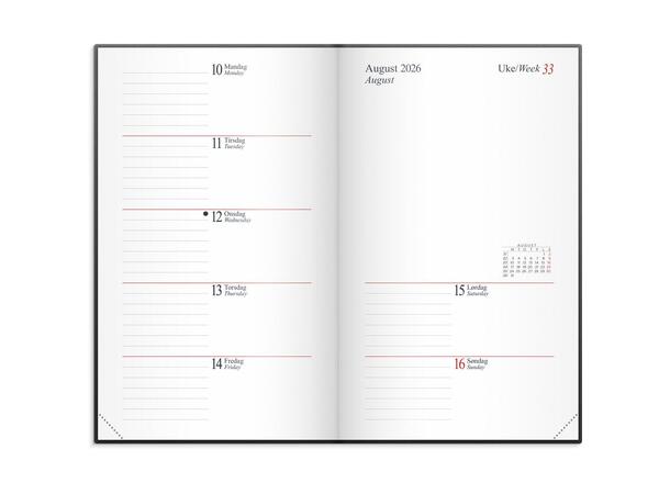Lommekalender GRIEG Maxi 2026 imit. grå 