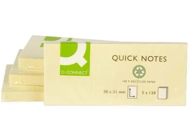 Notatblokk 38 x 51mm gul Resirk. (12) Post-It blokk 