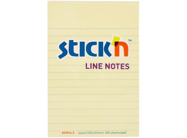 Notatblokk Stick'n linjert 102x152 (6) Post-IT | Linjert | beskjedlapp 