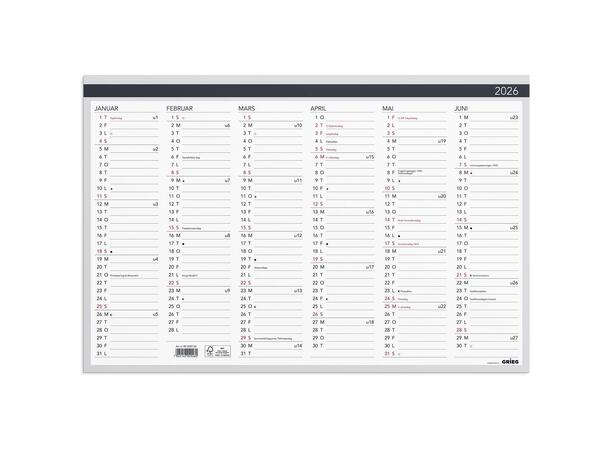 Platekalender Elegant GRIEG 2026 60x40cm 