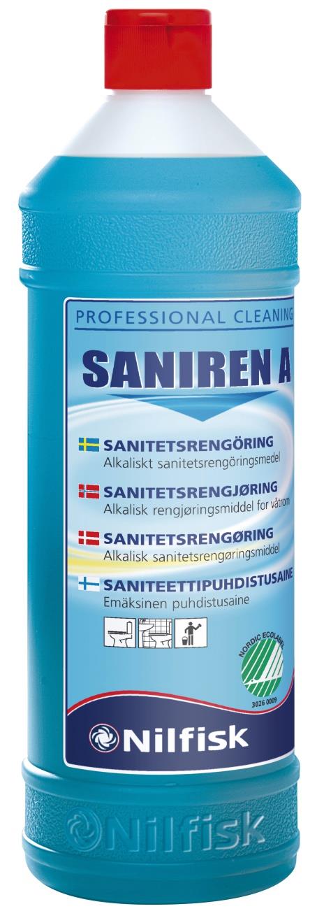 774033 Nilfisk 62532801 Rengj&#248;ring NORDEX Saniren A 1L Alkalisk sanit&#230;rt rengj&#248;ringsmiddel