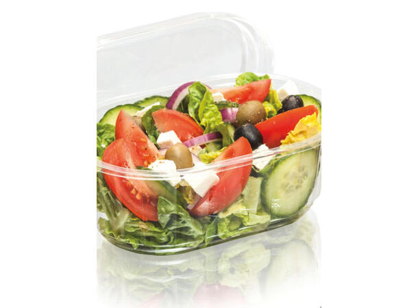 Salatbeger "V-Serie" 400ml |175x115x40mm Begerbunn klar rPET uten lokk (720 stk) 