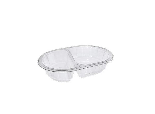 Salatbeger "V-Serie" 400ml |175x115x40mm Begerbunn klar rPET uten lokk (720 stk) 