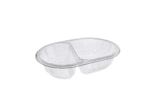 9433811 Paccor 108718 Salatbeger "V-Serie" 400ml |175x115x40mm Begerbunn klar rPET uten lokk (720 stk)