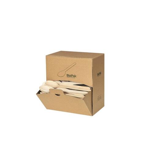 Skje DUNI vokset tre 16cm (300) Engangsbestikk produsert av bjørk